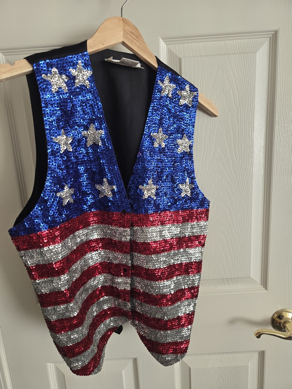 Sequin Stars & Stripes Vintage Vest